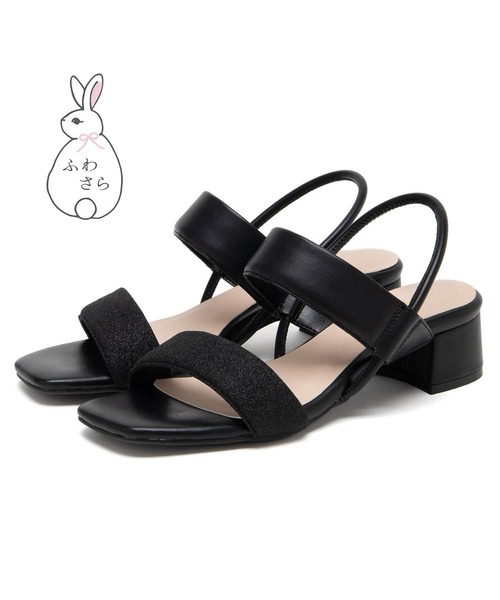 JELLY BEANS(ジェリービーンズ)の「<ふわさら>グリッターレースストレッチバックベルトサンダル(204-53070)JELLY BEANS(ジェリービーンズ)(サンダル・レディース・ピンク/ブラック/シルバー・SS/S/M/L/LL)」の5枚目の写真