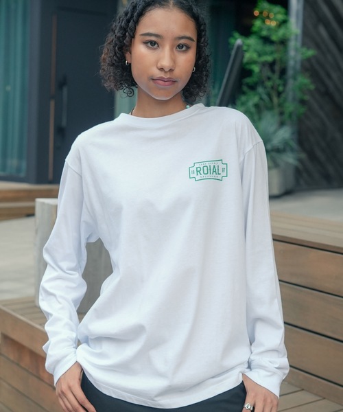 roial（ロイアル）の「DESIGN TEE/ROIAL(ロイアル)バックプリントロングカットソー（Tシャツ/カットソー・メンズ・チャコールグレー/ホワイト/グリーン系その他3・MEDIUM/SMALL/LARGE）」の6枚目の写真
