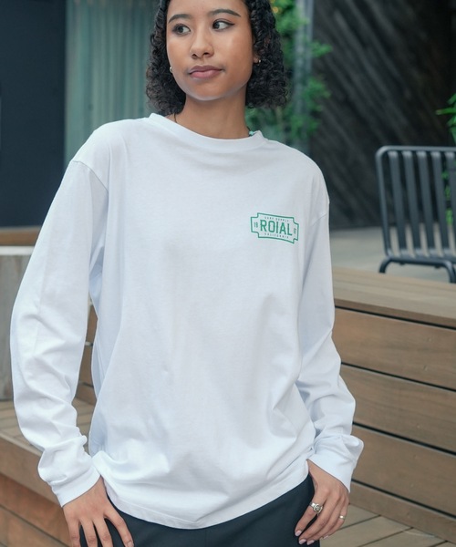 roial（ロイアル）の「DESIGN TEE/ROIAL(ロイアル)バックプリントロングカットソー（Tシャツ/カットソー・メンズ・チャコールグレー/ホワイト/グリーン系その他3・MEDIUM/SMALL/LARGE）」の7枚目の写真