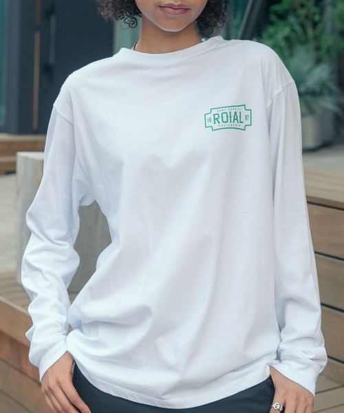 roial（ロイアル）の「DESIGN TEE/ROIAL(ロイアル)バックプリントロングカットソー（Tシャツ/カットソー・メンズ・チャコールグレー/ホワイト/グリーン系その他3・MEDIUM/SMALL/LARGE）」の8枚目の写真