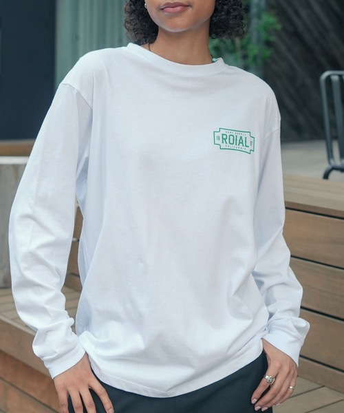 roial（ロイアル）の「DESIGN TEE/ROIAL(ロイアル)バックプリントロングカットソー（Tシャツ/カットソー・メンズ・チャコールグレー/ホワイト/グリーン系その他3・MEDIUM/SMALL/LARGE）」の9枚目の写真