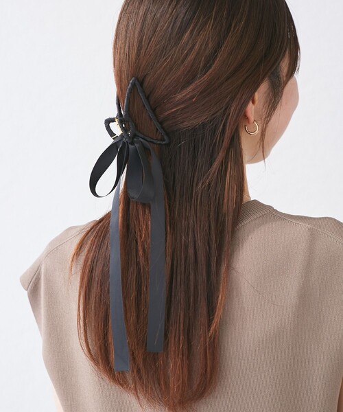 ROPE' PICNIC（ロペピクニック）の「サテンリボンヘアバンスクリップ（バレッタ/ヘアクリップ・レディース・ブラウン系その他2/ブラック・FREE）」の2枚目の写真