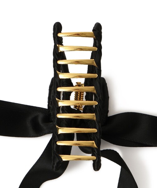 ROPE' PICNIC（ロペピクニック）の「サテンリボンヘアバンスクリップ（バレッタ/ヘアクリップ・レディース・ブラウン系その他2/ブラック・FREE）」の6枚目の写真