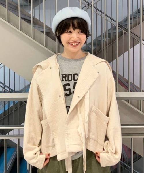 Ray BEAMS（レイビームス）の「バスク ベレー帽（ハンチング/ベレー帽・レディース・サックスブルー/ブラック・ONE SIZE）」の6枚目の写真