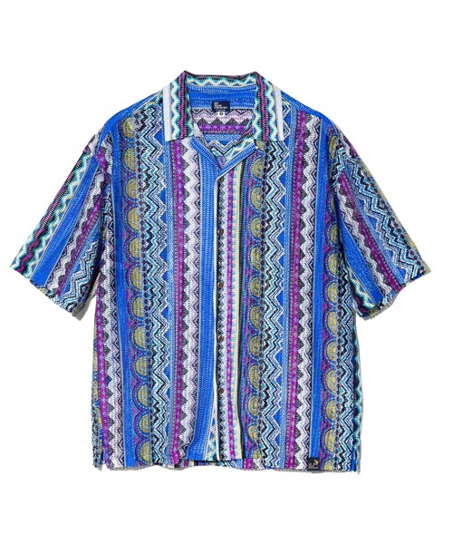 go slow caravan(ゴースローキャラバン)の「透かし編みレース 半袖シャツ(シャツ/ブラウス・メンズ・ブルー/レッド・LARGE/MEDIUM)」の10枚目の写真