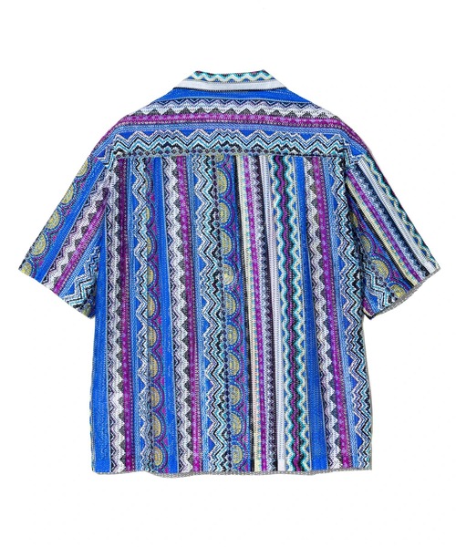 go slow caravan(ゴースローキャラバン)の「透かし編みレース 半袖シャツ(シャツ/ブラウス・メンズ・ブルー/レッド・LARGE/MEDIUM)」の11枚目の写真