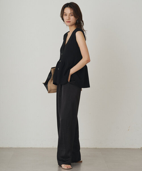 ペプラムノースリニット　ラウンジドレス ペプラムノースリニット | LOUNGEDRESS(ラウンジドレス