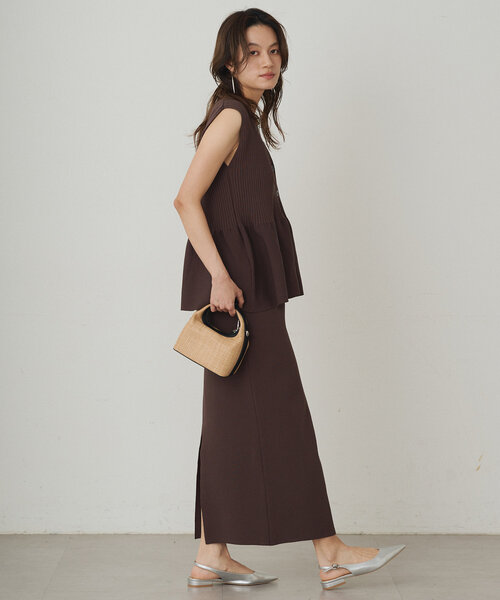 ペプラムノースリニット　ラウンジドレス LOUNGEDRESS（ラウンジドレス）の「ペプラムノースリニット