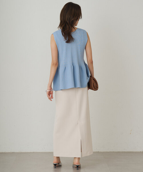 ペプラムノースリニット　ラウンジドレス LOUNGEDRESS（ラウンジドレス）の「ペプラムノースリニット