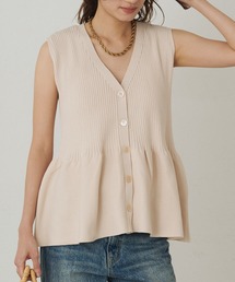 新品 Loungedress ペプラムニット ラウンジドレス ブラック