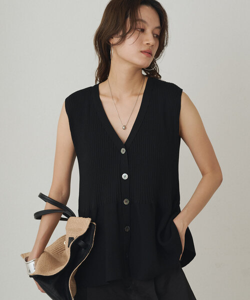 ペプラムノースリニット　ラウンジドレス LOUNGEDRESS（ラウンジドレス）の「ペプラムノースリニット