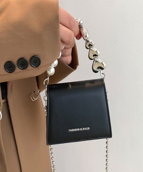 LETee（レティー）の「パールハンドルミニミニショルダーバッグ/2WAY（ショルダーバッグ・レディース・ブラック/シルバー・FREE）」の8枚目の写真