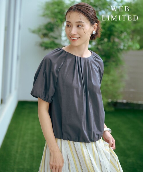 J.PRESS(ジェイプレス)の「【WEB限定・洗える・接触冷感】バルーンジャージー カットソー(Tシャツ/カットソー・レディース・ピンク系/グレー系/アイボリー系・T13/T15)」の2枚目の写真