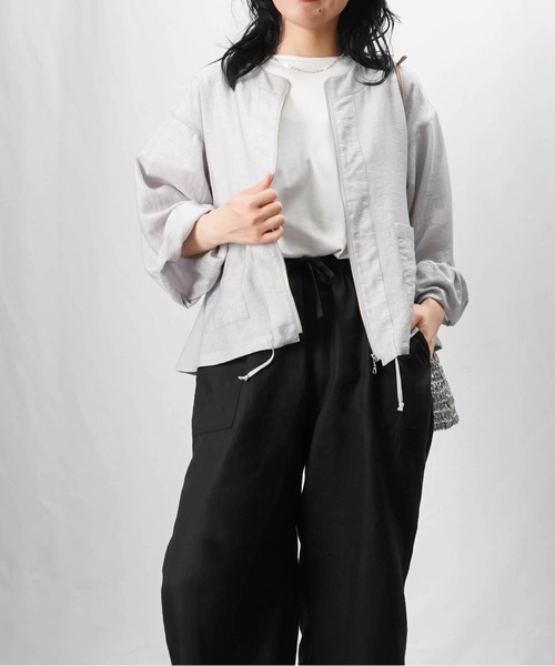 タグ付き未使用◼️レカッドLEk cud ジップアップノーカラーシアーブルゾン タグ付き未使用◼️レカッドLEk cud ジップアップノーカラーシアー
