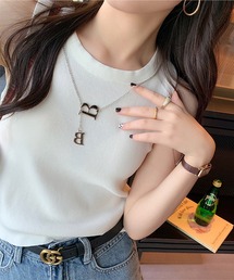 M2SUQARED（エムツースクエア）の「【M2SUQARED/エムツースクエア】ニットタンクトップ　ボーダー/無地（タンクトップ）」