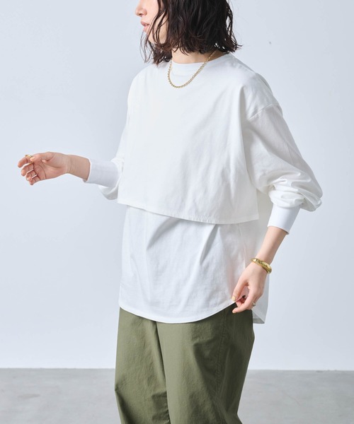 kha:ki（カーキ）の「「KHA:KI / カーキ」LAYRED TOP（Tシャツ/カットソー・レディース・ブラック/グレイッシュベージュ/ホワイト/イエロー系・1）」の17枚目の写真