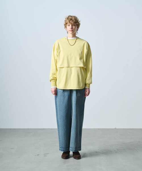 kha:ki（カーキ）の「「KHA:KI / カーキ」LAYRED TOP（Tシャツ/カットソー・レディース・ブラック/グレイッシュベージュ/ホワイト/イエロー系・1）」の20枚目の写真