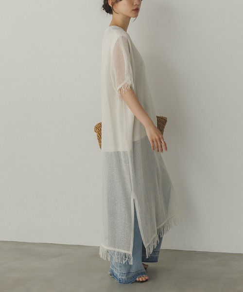 hunch（ハンチ）の「メッシュ ジレワンピース（ワンピース・レディース・オフホワイト/ベージュ/ブラック・FREE）」の9枚目の写真