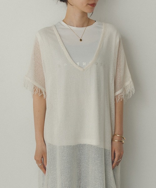 hunch（ハンチ）の「メッシュ ジレワンピース（ワンピース・レディース・オフホワイト/ベージュ/ブラック・FREE）」の11枚目の写真