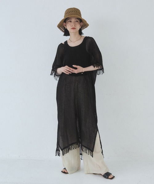 hunch（ハンチ）の「メッシュ ジレワンピース（ワンピース・レディース・オフホワイト/ベージュ/ブラック・FREE）」の16枚目の写真