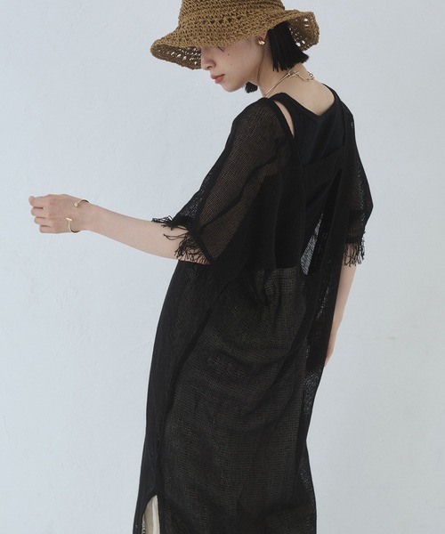 hunch（ハンチ）の「メッシュ ジレワンピース（ワンピース・レディース・オフホワイト/ベージュ/ブラック・FREE）」の18枚目の写真