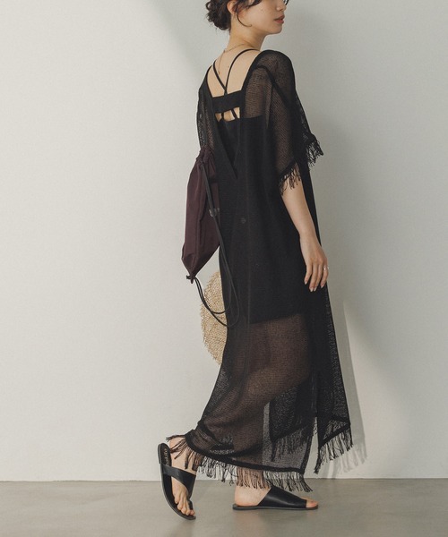 hunch（ハンチ）の「メッシュ ジレワンピース（ワンピース・レディース・オフホワイト/ベージュ/ブラック・FREE）」の21枚目の写真