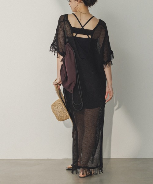 hunch（ハンチ）の「メッシュ ジレワンピース（ワンピース・レディース・オフホワイト/ベージュ/ブラック・FREE）」の22枚目の写真