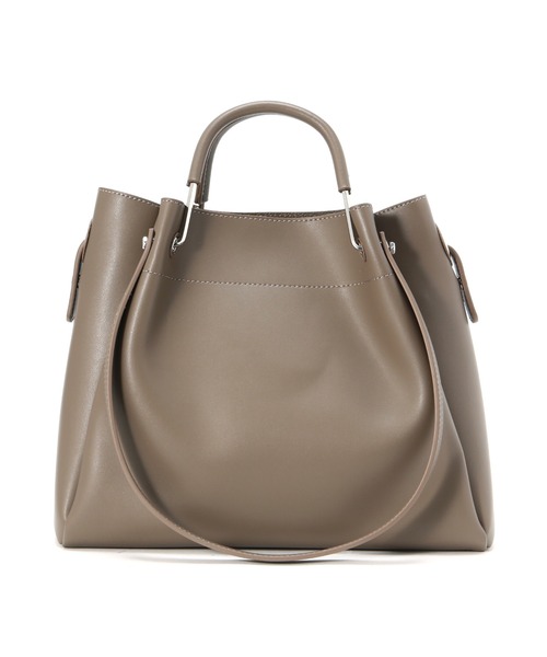 NATURAL BEAUTY BASIC（ナチュラルビューティーベーシック）の「◇メタルハンドルタックショルダーバッグ（ショルダーバッグ・レディース・ダークブラウン/ブラック/グレイッシュベージュ・ﾌﾘ-）」の8枚目の写真