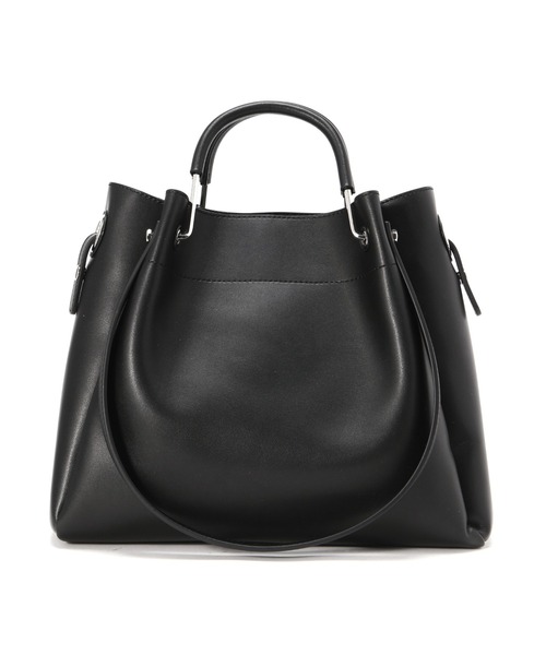 NATURAL BEAUTY BASIC（ナチュラルビューティーベーシック）の「◇メタルハンドルタックショルダーバッグ（ショルダーバッグ・レディース・ダークブラウン/ブラック/グレイッシュベージュ・ﾌﾘ-）」の7枚目の写真