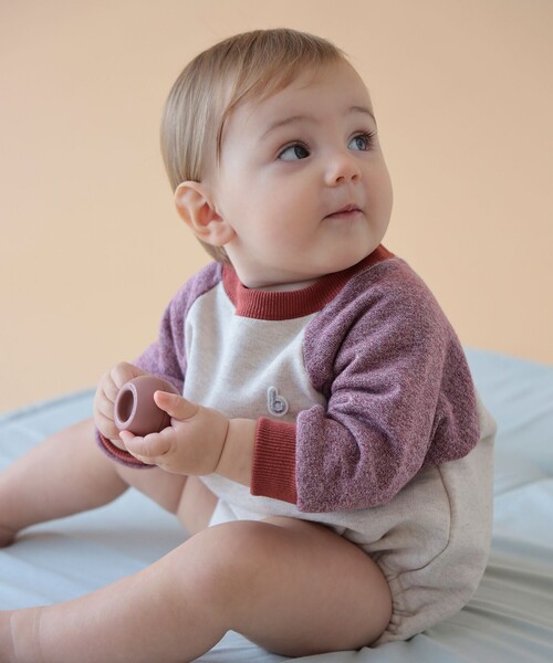 こども ビームス（コドモビームス）の「ベビー バルーン カバーオール 2025FW（60～80cm）（ロンパース・キッズ・ブラウン系その他3/パープル・60-70/70-80）」の2枚目の写真