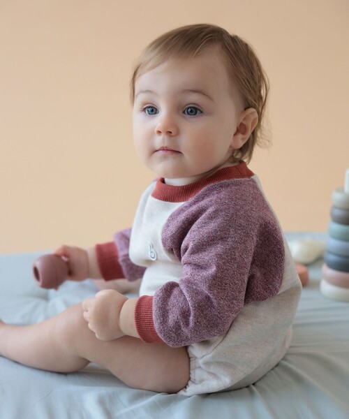 こども ビームス（コドモビームス）の「ベビー バルーン カバーオール 2025FW（60～80cm）（ロンパース・キッズ・ブラウン系その他3/パープル・60-70/70-80）」の3枚目の写真