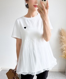 【ZOZO限定】チュールバルーンハート刺繍Tシャツ