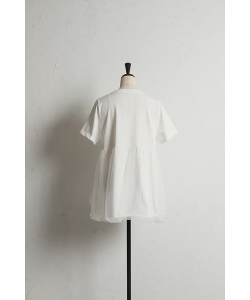 &. NOSTALGIA(アンドドットノスタルジア)の「【ZOZO限定】チュールバルーンハート刺繍Tシャツ(Tシャツ/カットソー・レディース・ブラック/ホワイト・M)」の19枚目の写真