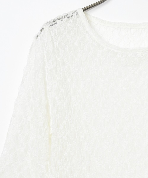 Honeys(ハニーズ)の「総レーストップス(Tシャツ/カットソー・レディース・アイボリー/サックスブルー/ブラック/ブラウン・L/M/S)」の20枚目の写真