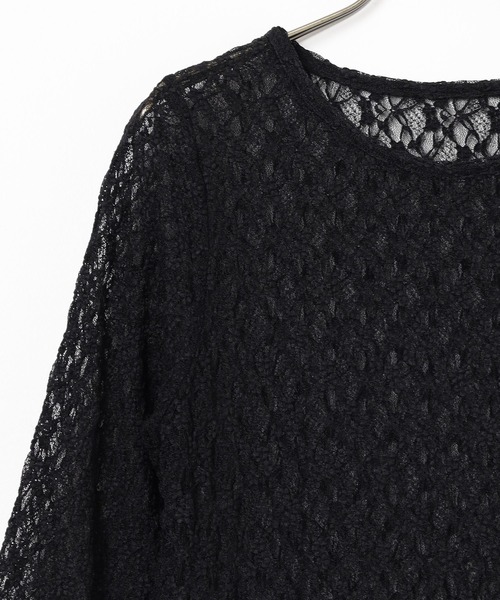 Honeys(ハニーズ)の「総レーストップス(Tシャツ/カットソー・レディース・アイボリー/サックスブルー/ブラック/ブラウン・L/M/S)」の22枚目の写真
