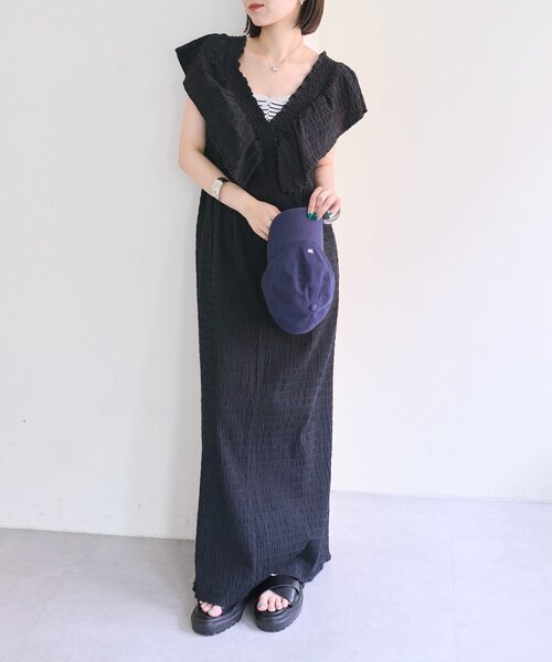 mystic（ミスティック）の「シャーリングスクエアワンピース（ワンピース・レディース・ブラック/オフホワイト/グリーン/ブラウン・1/2）」の20枚目の写真