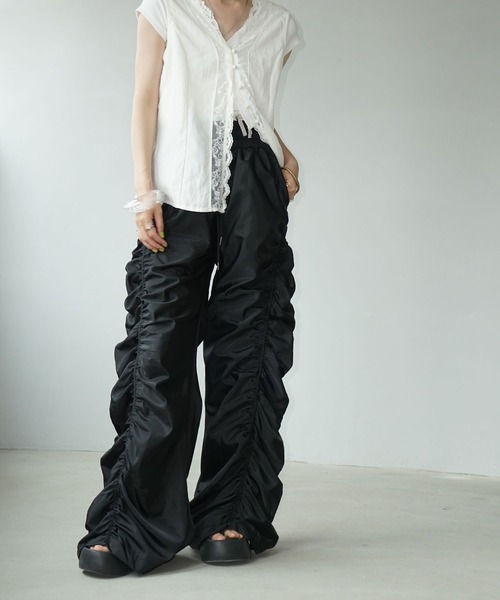 キャタピラーギャザー イージーパンツ chw25s082-ファッション通販