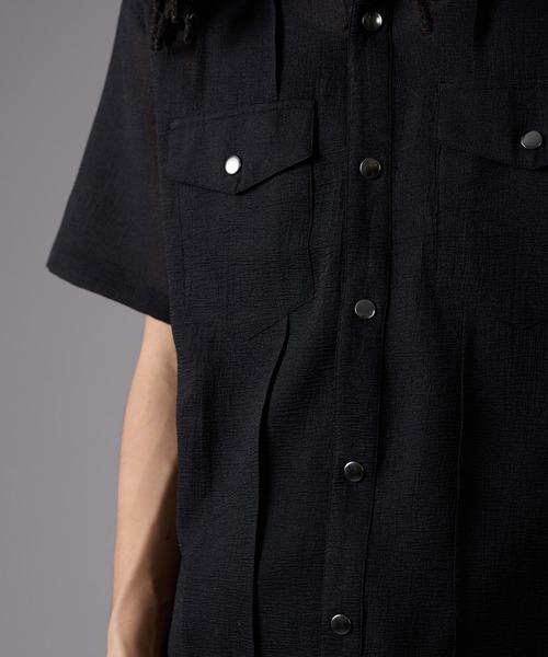 ANDER HUNK（アンダーハンク）の「Sheer Shirt Jacket / シアーシャツジャケット（シャツ/ブラウス・メンズ・ブラック・MEDIUM/LARGE）」の10枚目の写真