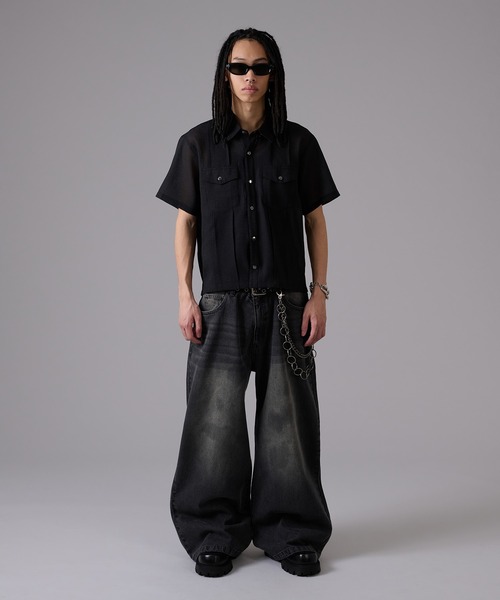 ANDER HUNK（アンダーハンク）の「Sheer Shirt Jacket / シアーシャツジャケット（シャツ/ブラウス・メンズ・ブラック・MEDIUM/LARGE）」の11枚目の写真