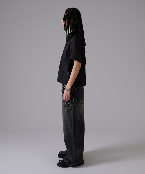 ANDER HUNK（アンダーハンク）の「Sheer Shirt Jacket / シアーシャツジャケット（シャツ/ブラウス・メンズ・ブラック・MEDIUM/LARGE）」の12枚目の写真