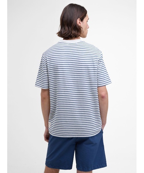 Barbour(バブアー)の「Frensham ストライプ Tシャツ(Tシャツ/カットソー・メンズ・ベージュ/ネイビー・SMALL/MEDIUM/LARGE)」の5枚目の写真