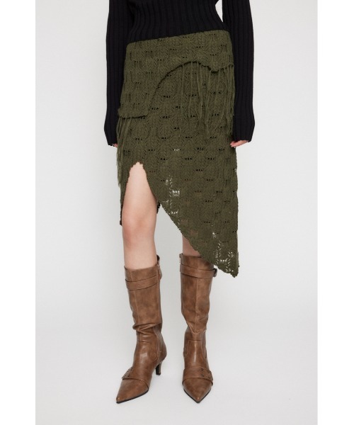 LAGUA GEM(ラグアジェム)の「RANDOM HEM KNIT スカート(スカート・レディース・カーキ/ブラック/アイボリー・SMALL/MEDIUM)」の12枚目の写真