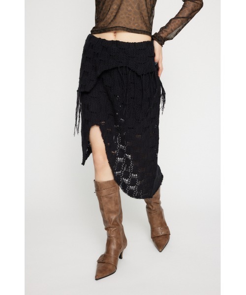LAGUA GEM(ラグアジェム)の「RANDOM HEM KNIT スカート(スカート・レディース・カーキ/ブラック/アイボリー・SMALL/MEDIUM)」の9枚目の写真