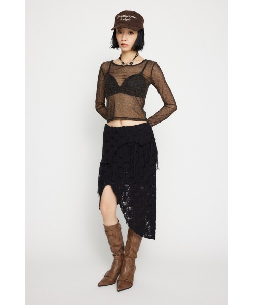 LAGUA GEM(ラグアジェム)の「RANDOM HEM KNIT スカート(スカート・レディース・カーキ/ブラック/アイボリー・SMALL/MEDIUM)」の10枚目の写真