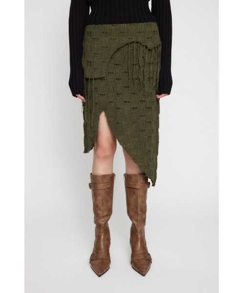 LAGUA GEM(ラグアジェム)の「RANDOM HEM KNIT スカート(スカート・レディース・カーキ/ブラック/アイボリー・SMALL/MEDIUM)」の11枚目の写真