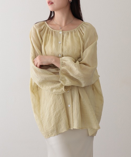 Lace Ladies(レースレディース)の「ストライプ 刺繍 ラウンドネック 長袖 ブラウス(シャツ/ブラウス・レディース・ブルー/アイボリー/ピンク/イエロー・FREE)」の12枚目の写真