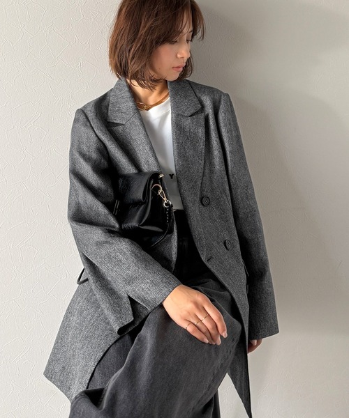 Classical Evon(クラシカルエヴォン)の「【Classical Evon】ミニマルに魅せる、大人の余裕。3段ボタンダブルジャケット(セットアップ可)(テーラードジャケット・レディース・チャコール/グレー・X-LARGE/SMALL/MEDIUM/LARGE)」の16枚目の写真
