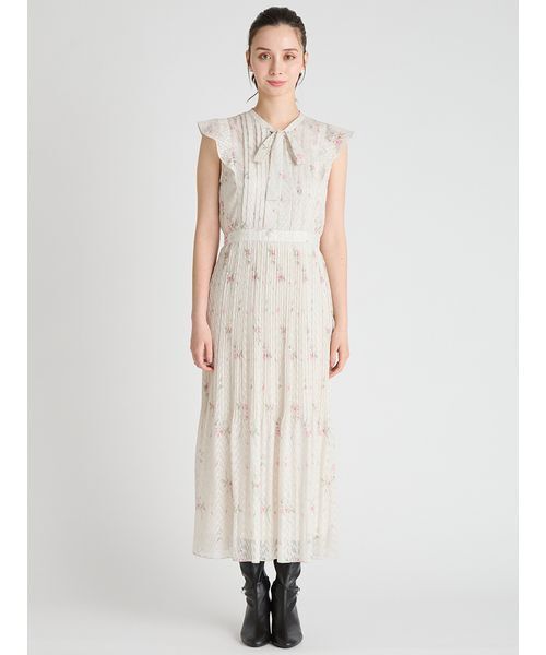 CELFORD(セルフォード)の「【CELFORD×P.J. REDOUTEコラボ】Rosaボウタイワンピース(ワンピース・レディース・ライトグレー/ブラック・38/36)」の3枚目の写真
