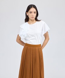 ★エポカEPOCA美品パフスリーブカットソーTシャツ40アドーア★イエナ★アナイ EPOCA STORIA】 コットンスムース ロゴTシャツ 《WEB＆EPOCA