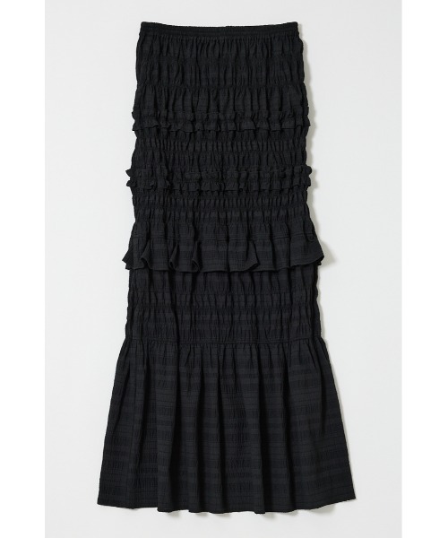 MOUSSY（マウジー）の「【セットアップ対応】SHIRRING LONG スカート（スカート・レディース・ブラック/ホワイト/ブルー系その他・1/2）」の5枚目の写真